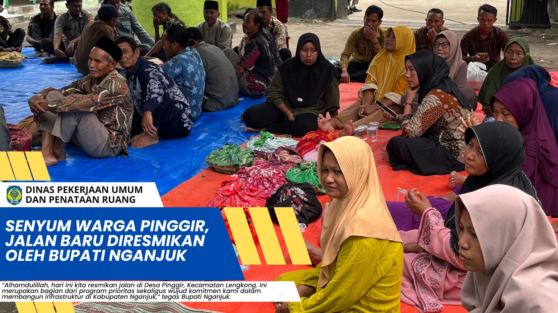 Senyum Warga Pinggir, Jalan Baru Diresmikan Oleh Bupati Nganjuk